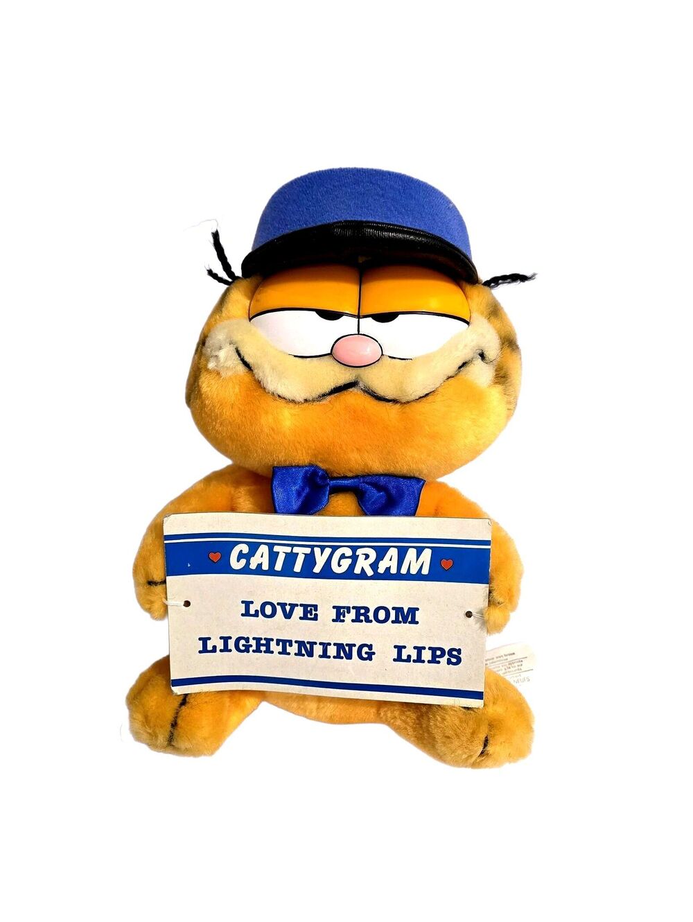 Vintage 1981 Dakin Garfield Cattygram Lightning Lips Plush 9in